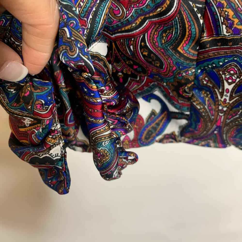 Vintage Paisley Silky Blouse Sz 6 80s - Picture 6 of 8